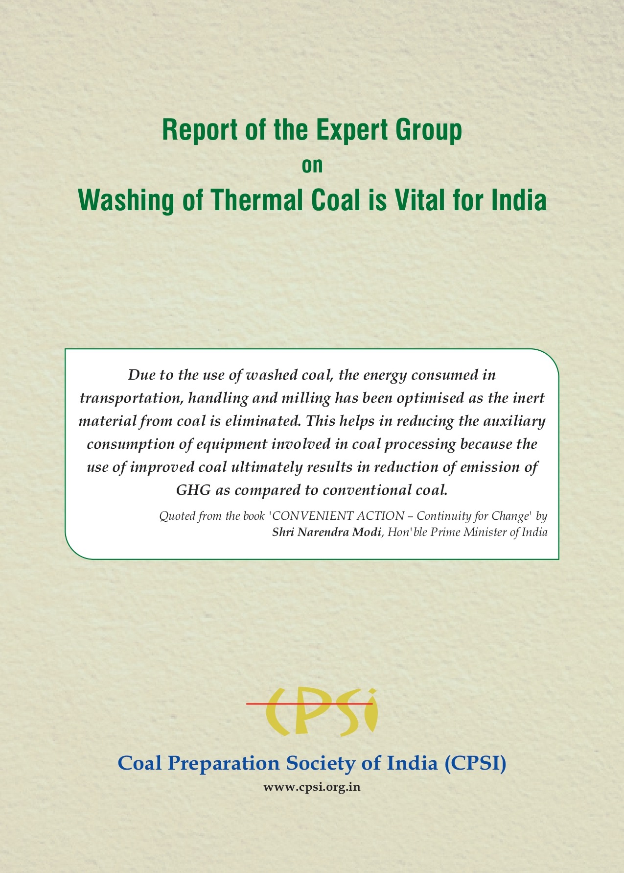 Report of the expert group on washing of thermal coal is vital for India